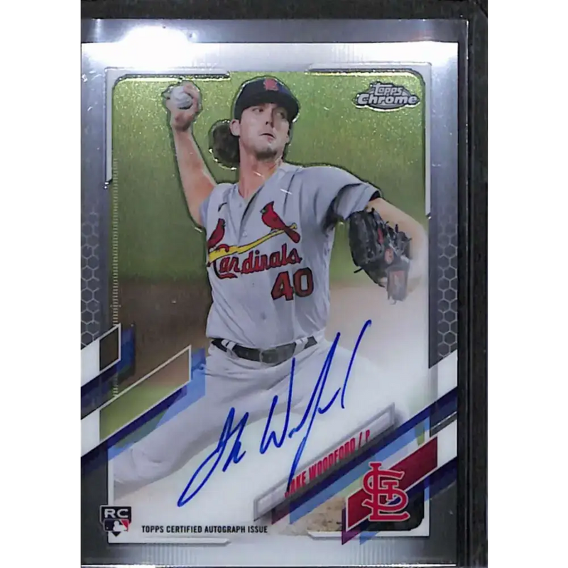 2021 Topps Chrome #RA-JWO Jake Woodford Rookie Auto NM-MT Baseball Card - Baseball Card Single