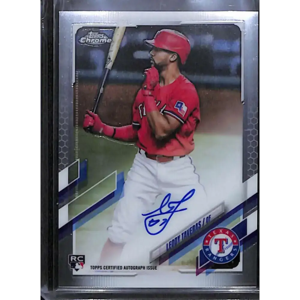 2021 Topps Chrome #RA-LT Leody Taveras Rookie Auto NM-MT Baseball Card - Baseball Card Single