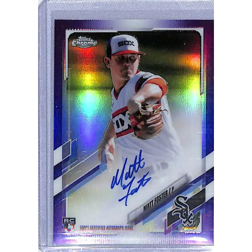 2021 Topps Chrome #RA-MF Matt Foster NM-MT RC Rookie Auto 068/250 Chicago White Sox Baseball Card - Baseball Card Single