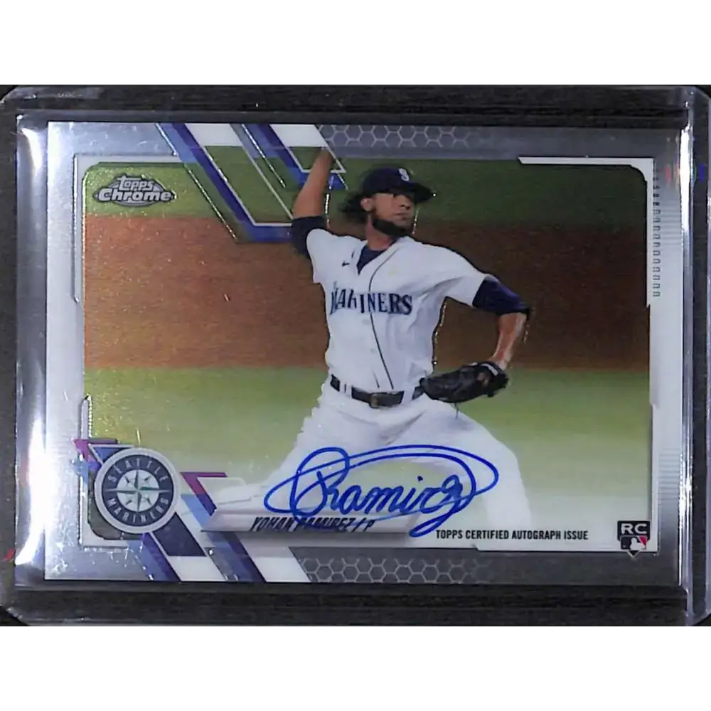 2021 Topps Chrome #RA-YR Yohan Ramirez Rookie Auto NM-MT Baseball Card - Baseball Card Single