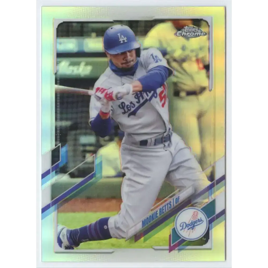 2021 Topps Chrome Refractor #100 Mookie Betts NM/MT Los Angeles Dodgers Baseball Card - Baseball Card Single