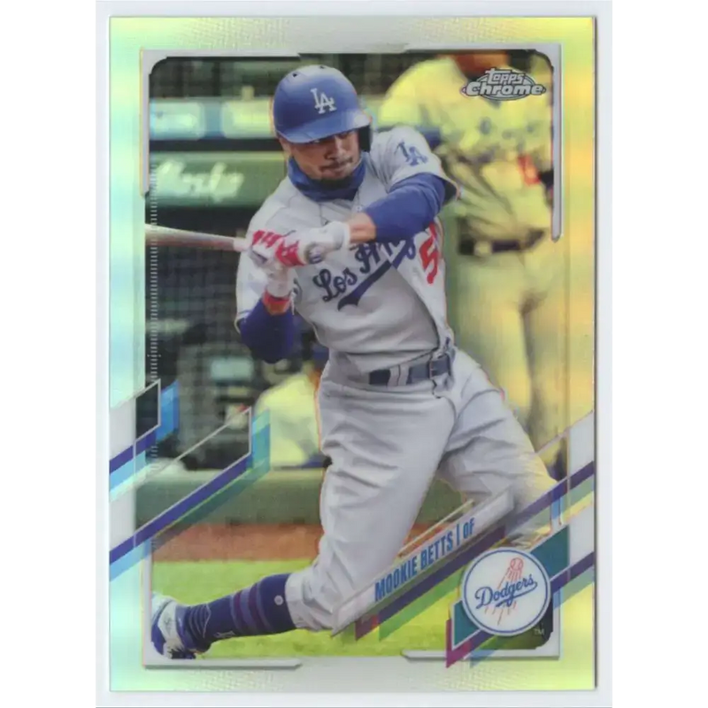 2021 Topps Chrome Refractor #100 Mookie Betts NM/MT Los Angeles Dodgers Baseball Card - Baseball Card Single