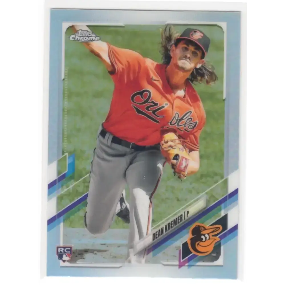 2021 Topps Chrome Refractor #104 Dean Kremer NM/MT RC Rookie Baltimore Orioles Baseball Card - Baseball Card Single