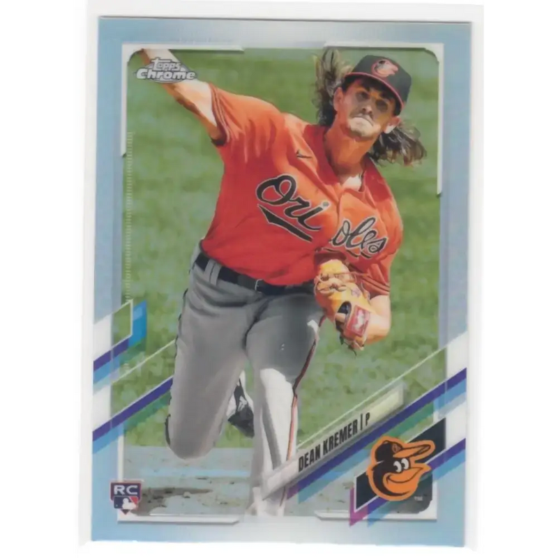 2021 Topps Chrome Refractor #104 Dean Kremer NM/MT RC Rookie Baltimore Orioles Baseball Card - Baseball Card Single
