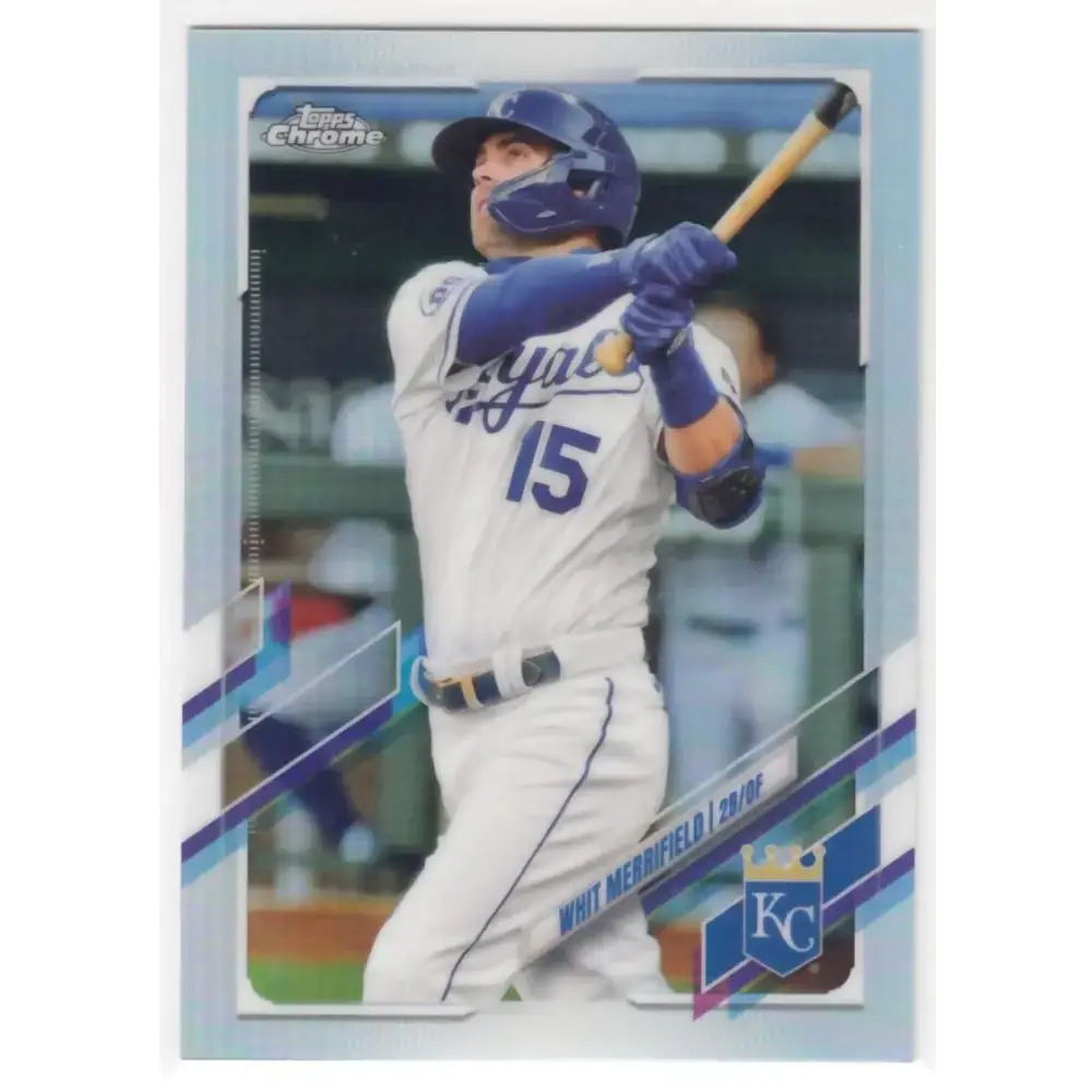 2021 Topps Chrome Refractor #107 Whit Merrifield NM/MT Kansas City Royals Baseball Card - Baseball Card Single
