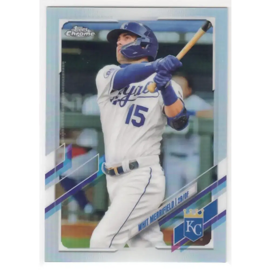 2021 Topps Chrome Refractor #107 Whit Merrifield NM/MT Kansas City Royals Baseball Card - Baseball Card Single
