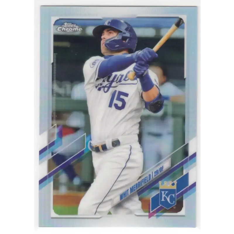 2021 Topps Chrome Refractor #107 Whit Merrifield NM/MT Kansas City Royals Baseball Card - Baseball Card Single