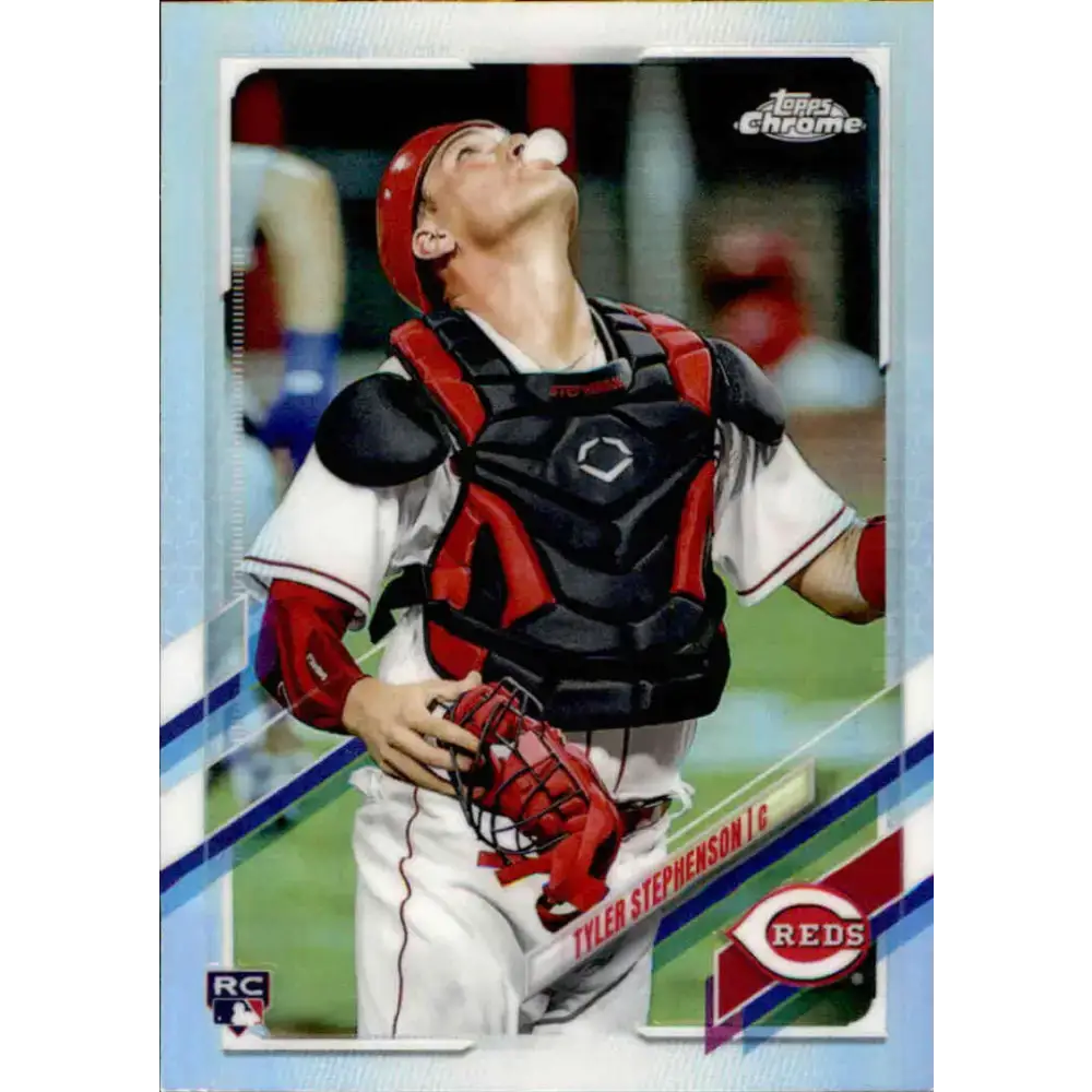 2021 Topps Chrome Refractor #111 Tyler Stephenson NM/MT RC Rookie Cincinnati Reds Baseball Card - Baseball Card Single
