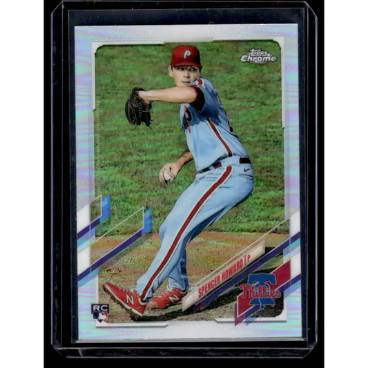 2021 Topps Chrome Refractor #114 Spencer Howard NM/MT RC Rookie Philadelphia Phillies Baseball Card - Baseball Card