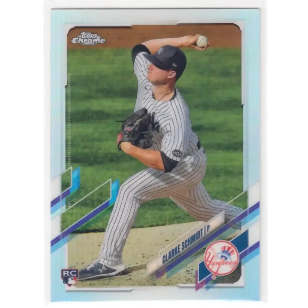 2021 Topps Chrome Refractor #115 Clarke Schmidt NM/MT RC Rookie New York Yankees Baseball Card - Baseball Card Single