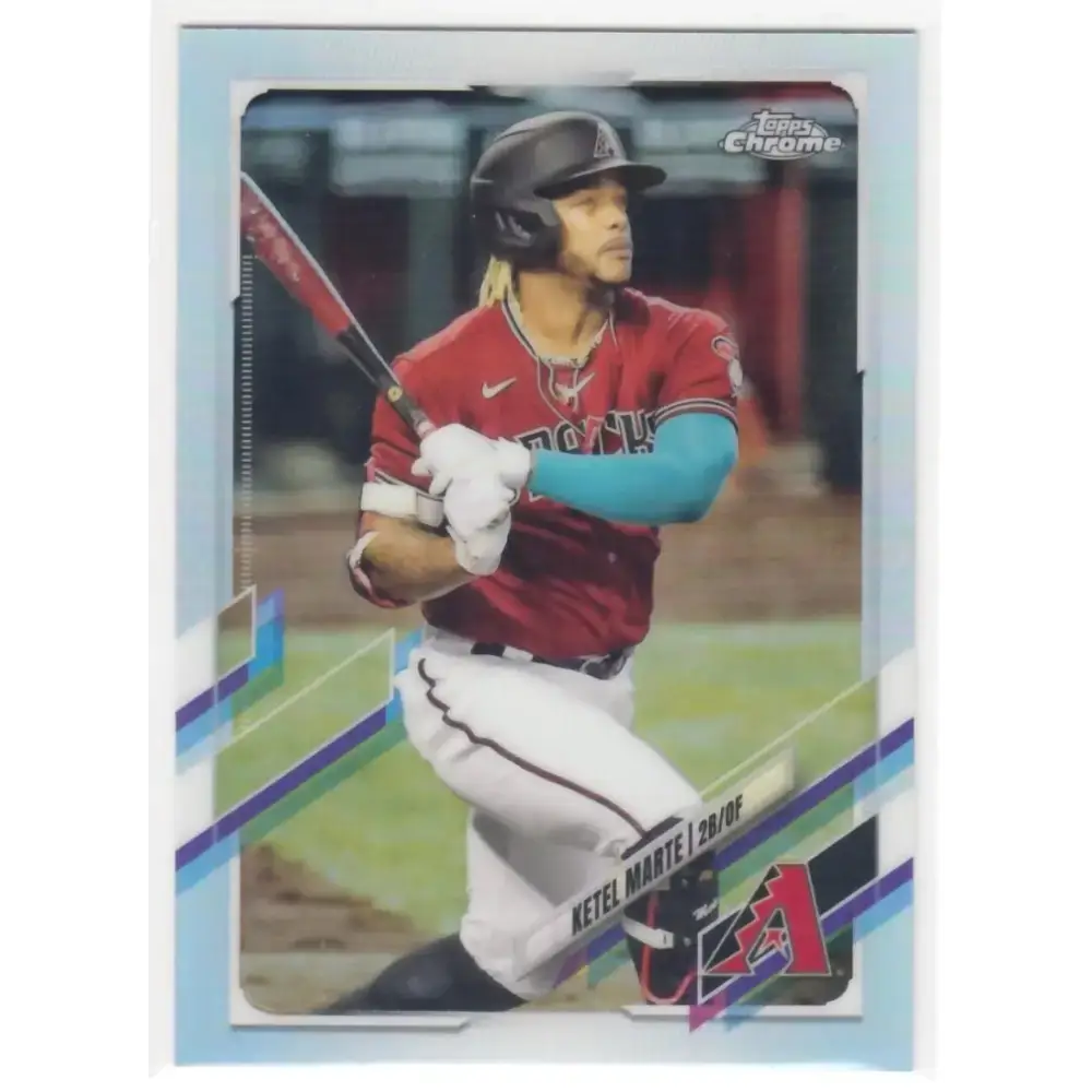 2021 Topps Chrome Refractor #116 Ketel Marte NM/MT Arizona Diamondbacks Baseball Card - Baseball Card Single