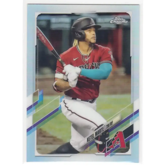 2021 Topps Chrome Refractor #116 Ketel Marte NM/MT Arizona Diamondbacks Baseball Card - Baseball Card Single
