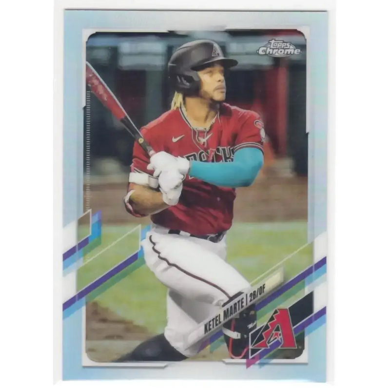 2021 Topps Chrome Refractor #116 Ketel Marte NM/MT Arizona Diamondbacks Baseball Card - Baseball Card Single