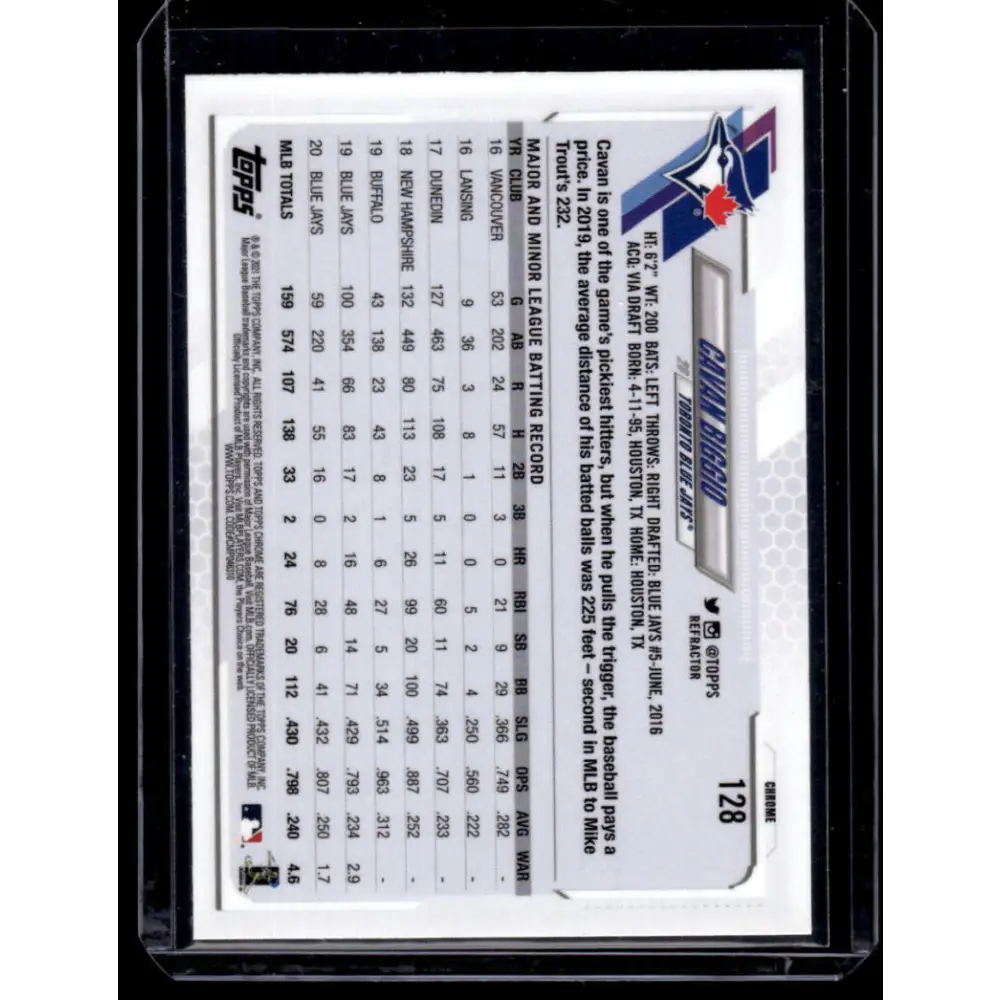 2021 Topps Chrome Refractor #128 Cavan Biggio NM-MT Toronto Blue Jays Baseball Card  Image 2
