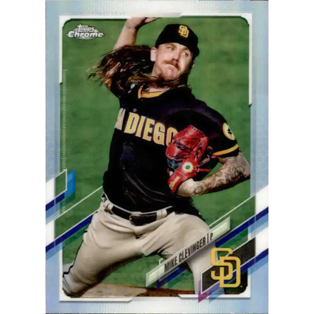 2021 Topps Chrome Refractor #130 Mike Clevinger NM/MT San Diego Padres Baseball Card - Baseball Card Single
