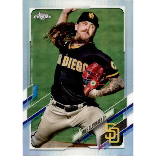 2021 Topps Chrome Refractor #130 Mike Clevinger NM/MT San Diego Padres Baseball Card - Baseball Card Single