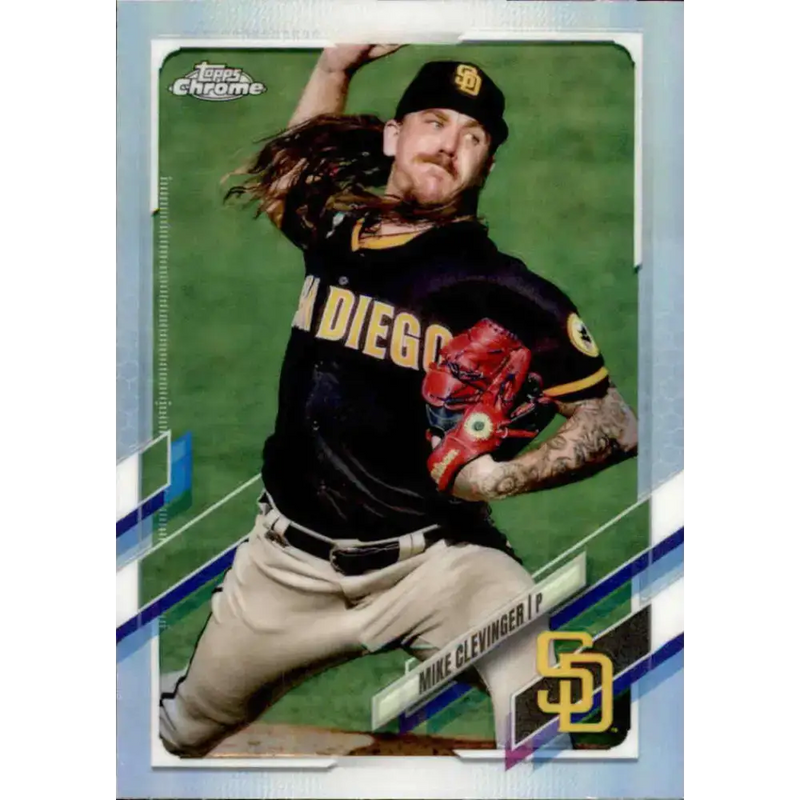 2021 Topps Chrome Refractor #130 Mike Clevinger NM/MT San Diego Padres Baseball Card - Baseball Card Single