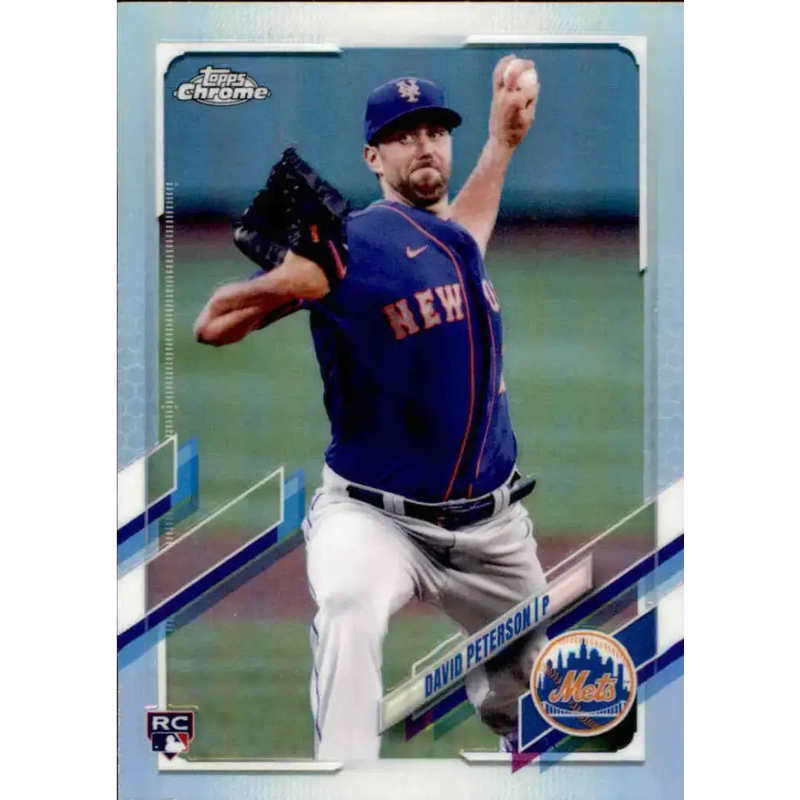 2021 Topps Chrome Refractor #133 David Peterson NM/MT RC Rookie New York Mets Baseball Card - Baseball Card Single