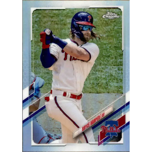 2021 Topps Chrome Refractor #134 Bryce Harper NM/MT Philadelphia Phillies Baseball Card - Baseball Card Single