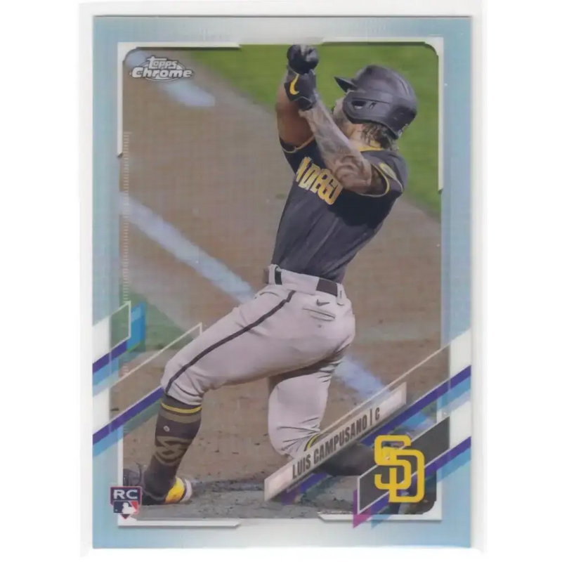 2021 Topps Chrome Refractor #135 Luis Campusano NM/MT RC Rookie San Diego Padres Baseball Card - Baseball Card Single
