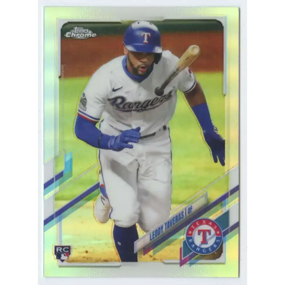 2021 Topps Chrome Refractor #146 Leody Taveras NM/MT RC Rookie Texas Rangers Baseball Card - Baseball Card Single