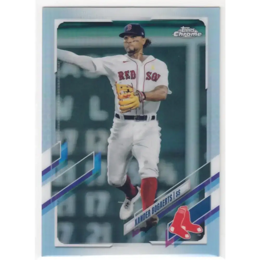 2021 Topps Chrome Refractor #162 Xander Bogaerts NM/MT Boston Red Sox Baseball Card - Baseball Card Single