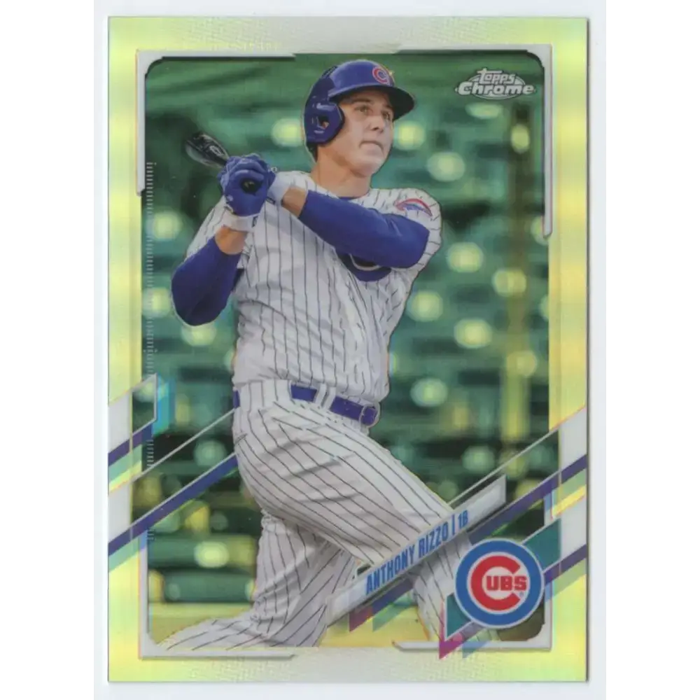 2021 Topps Chrome Refractor #165 Anthony Rizzo NM/MT Chicago Cubs Baseball Card - Baseball Card Single