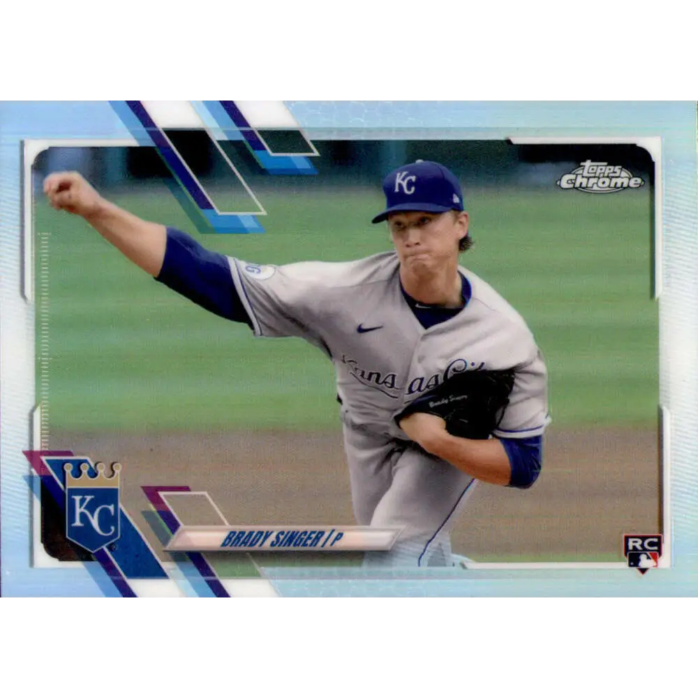 2021 Topps Chrome Refractor #166 Brady Singer NM-MT RC Rookie Kansas City Royals Baseball Card  Image 1