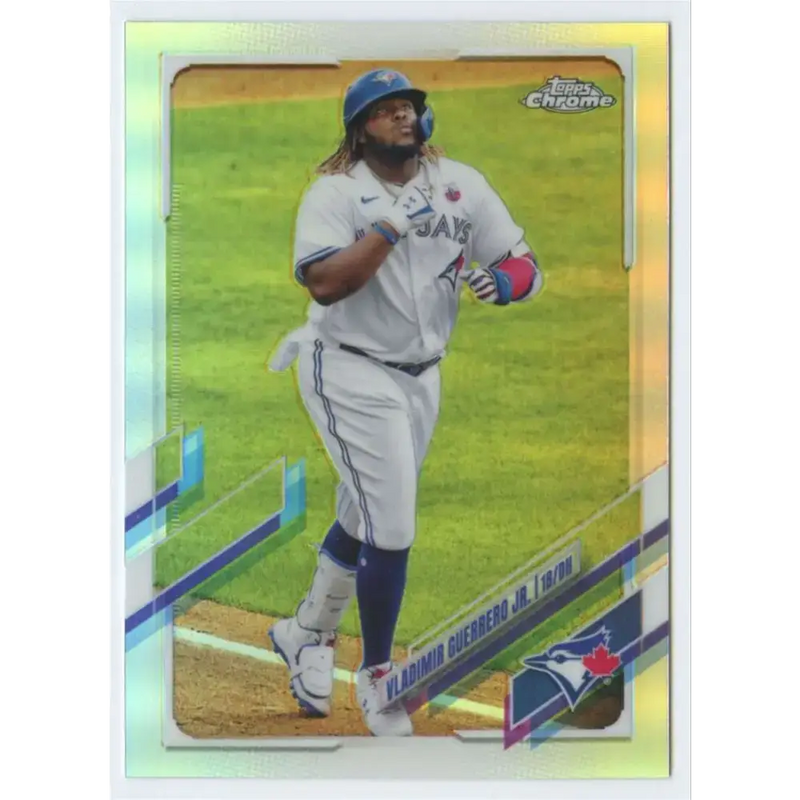 2021 Topps Chrome Refractor #167 Vladimir Guerrero Jr. NM/MT Toronto Blue Jays Baseball Card - Baseball Card Single