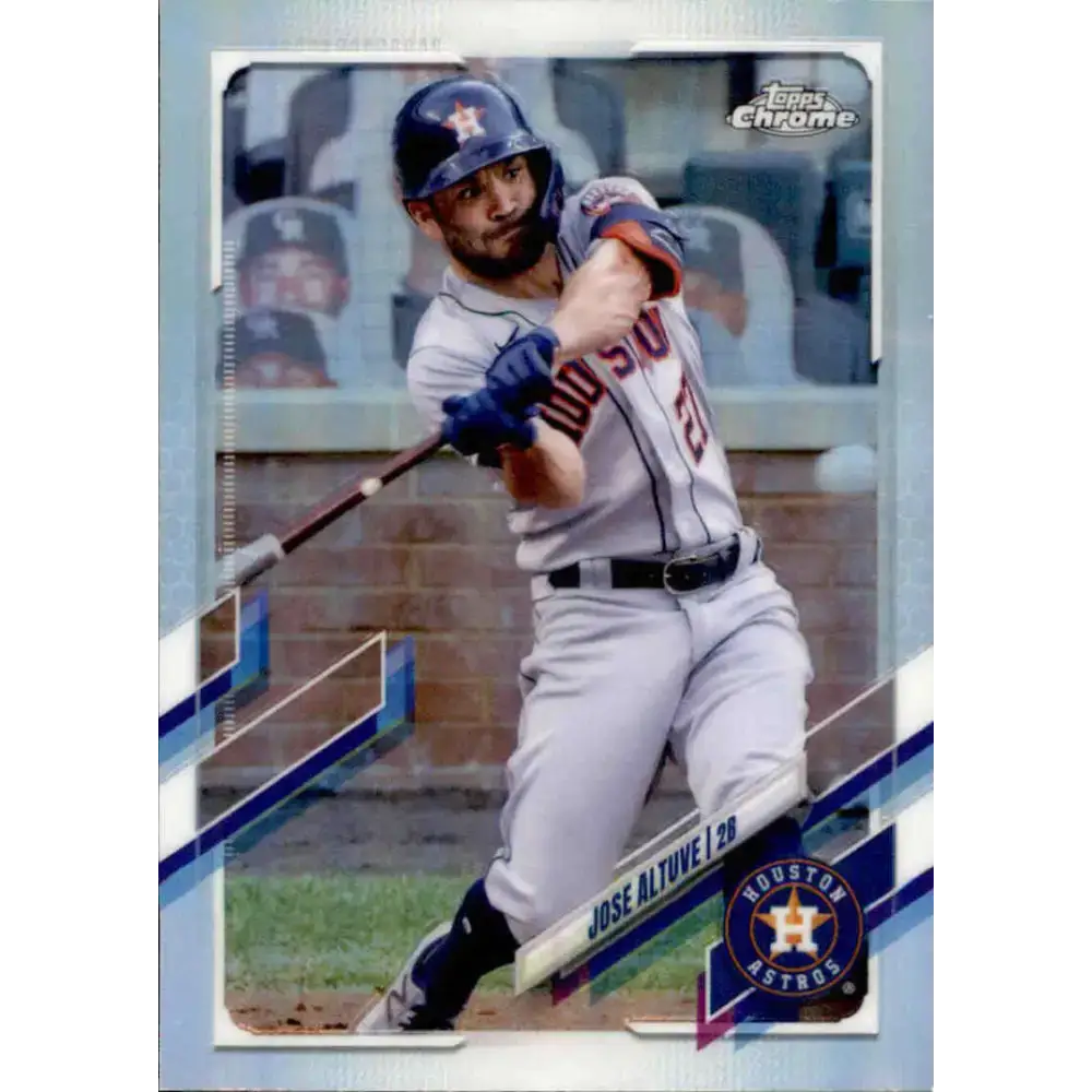 2021 Topps Chrome Refractor #169 Jose Altuve NM/MT Houston Astros Baseball Card - Baseball Card Single