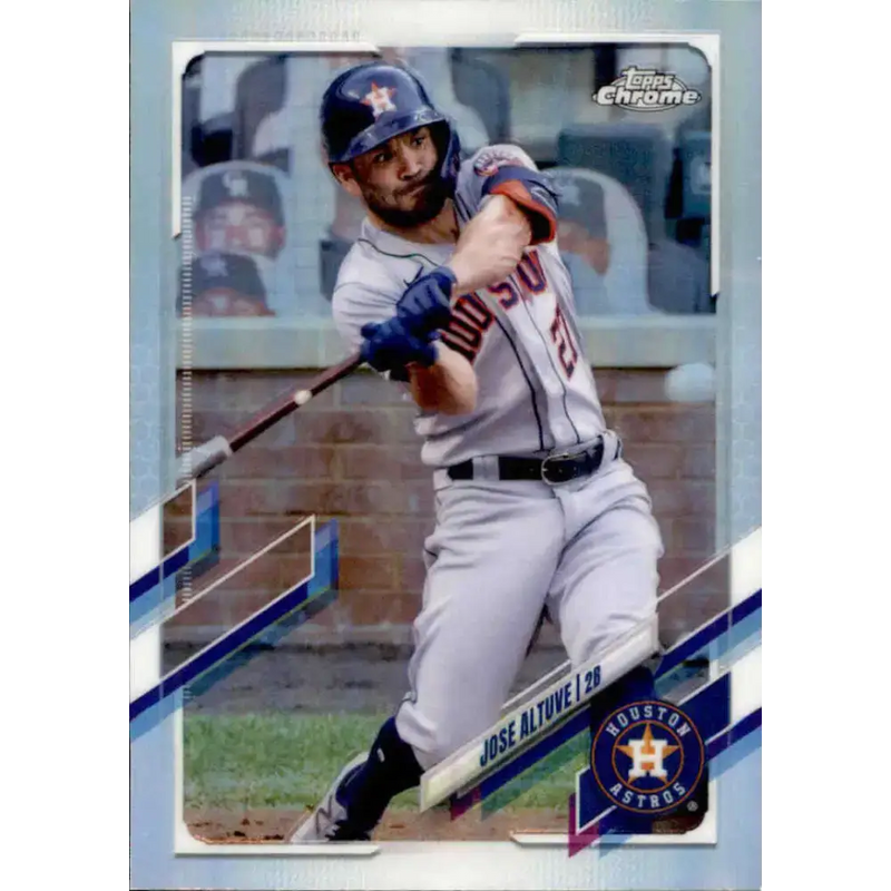 2021 Topps Chrome Refractor #169 Jose Altuve NM/MT Houston Astros Baseball Card - Baseball Card Single