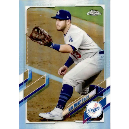 2021 Topps Chrome Refractor #173 Max Muncy NM/MT Los Angeles Dodgers Baseball Card - Baseball Card Single