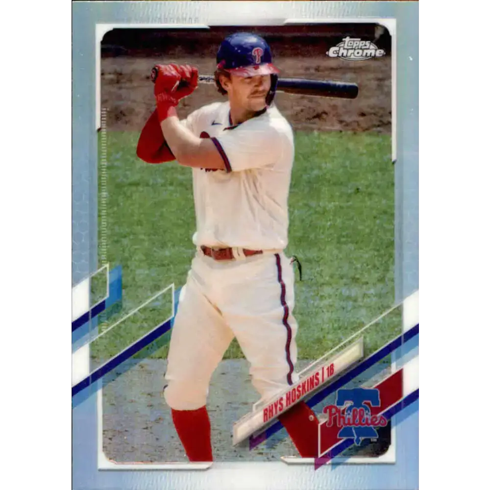 2021 Topps Chrome Refractor #182 Rhys Hoskins NM/MT Philadelphia Phillies Baseball Card - Baseball Card Single