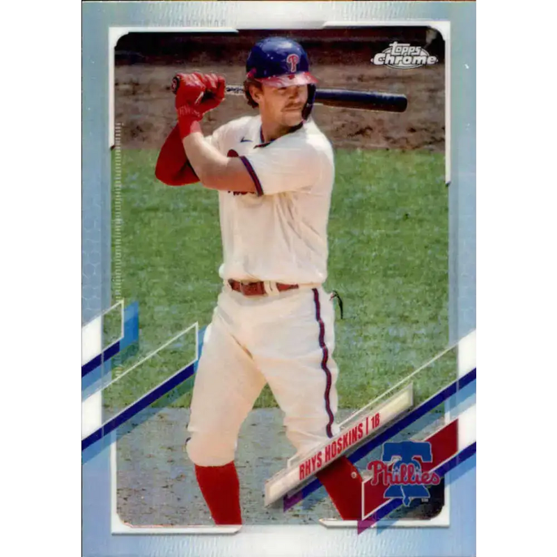 2021 Topps Chrome Refractor #182 Rhys Hoskins NM/MT Philadelphia Phillies Baseball Card - Baseball Card Single