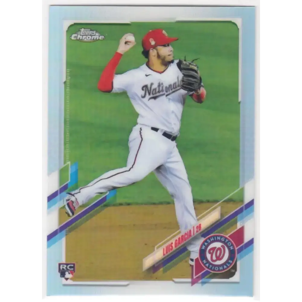 2021 Topps Chrome Refractor #189 Luis Garcia NM/MT RC Rookie Washington Nationals Baseball Card - Baseball Card Single