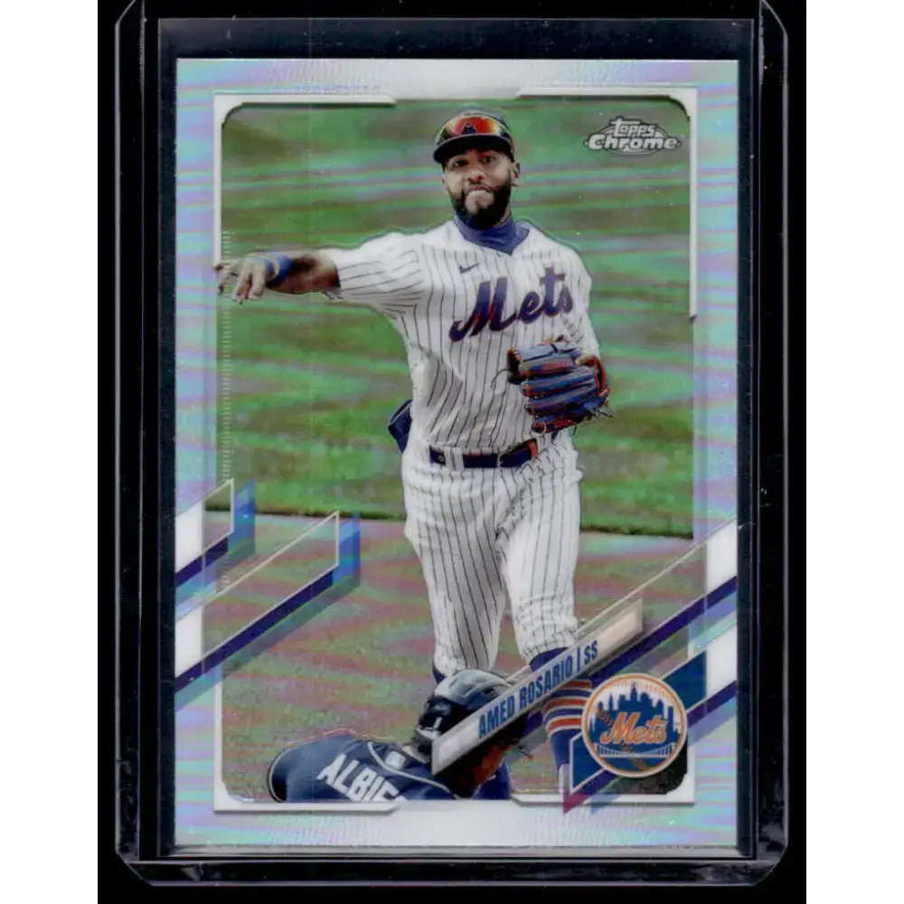 2021 Topps Chrome Refractor #190 Amed Rosario NM/MT New York Mets Baseball Card - Baseball Card Single
