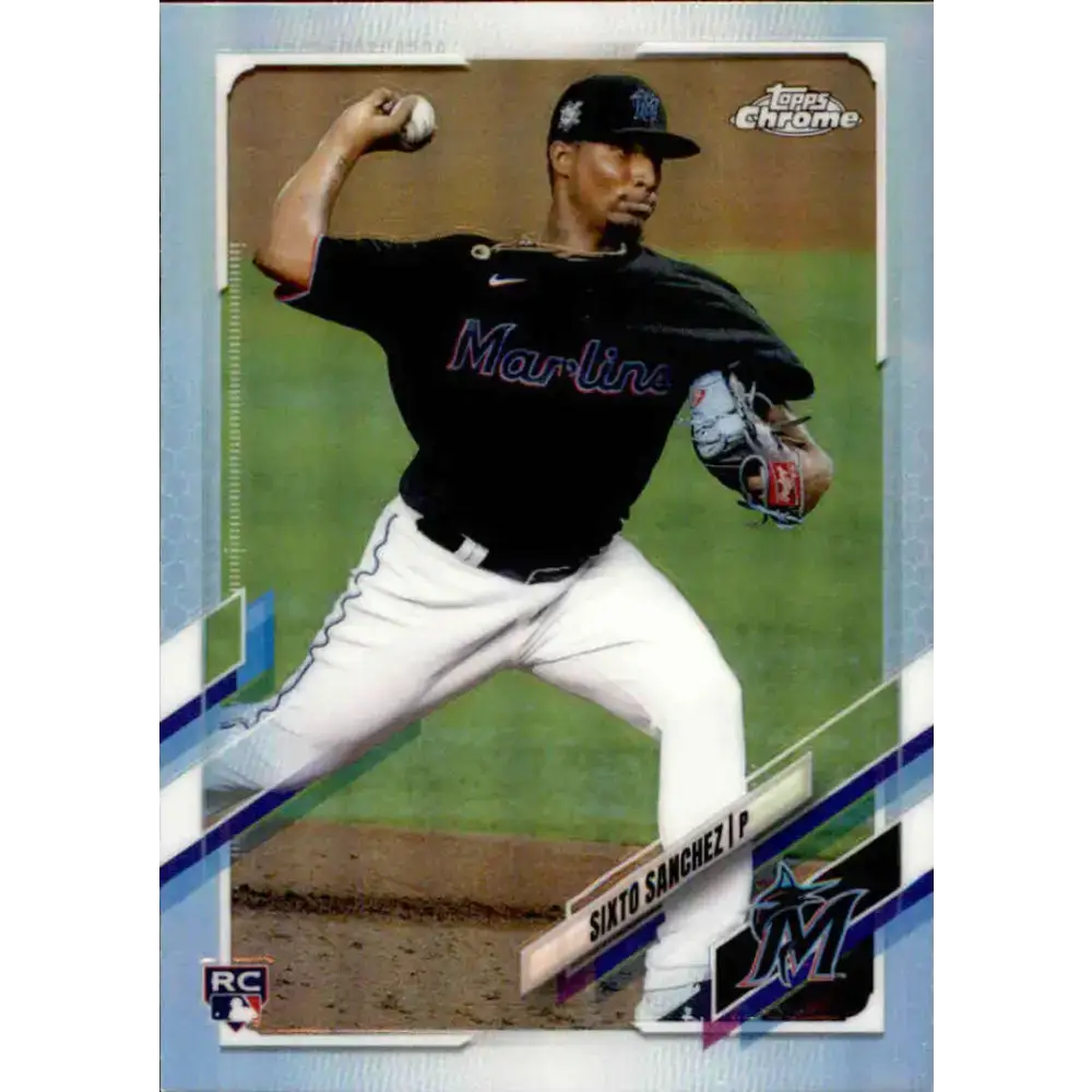 2021 Topps Chrome Refractor #193 Sixto Sanchez NM/MT RC Rookie Miami Marlins Baseball Card - Baseball Card Single