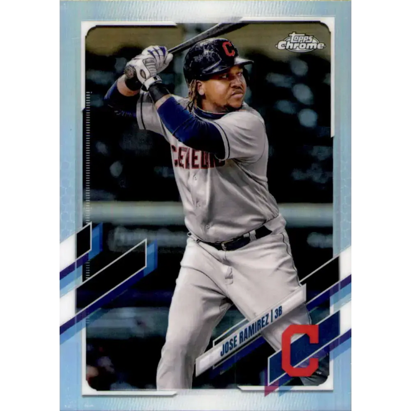 2021 Topps Chrome Refractor #195 Jose Ramirez NM/MT Cleveland Indians Baseball Card - Baseball Card Single