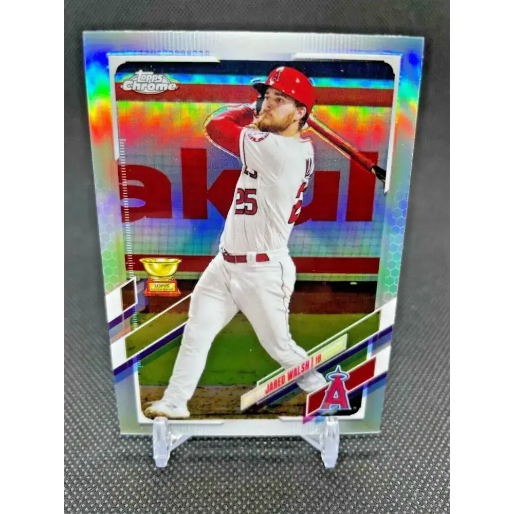 2021 Topps Chrome Refractor #199 Jared Walsh NM/MT Los Angeles Angels Baseball Card - Baseball Card Single