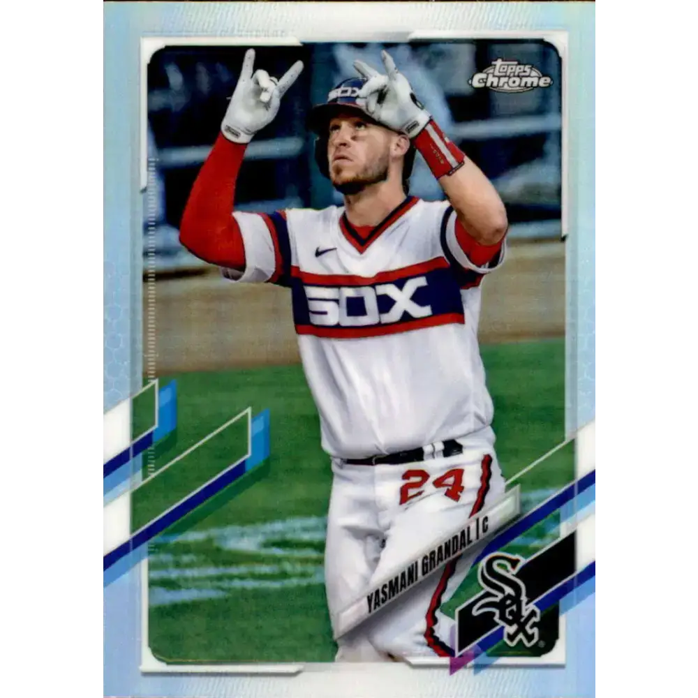 2021 Topps Chrome Refractor #204 Yasmani Grandal NM/MT Chicago White Sox Baseball Card - Baseball Card Single
