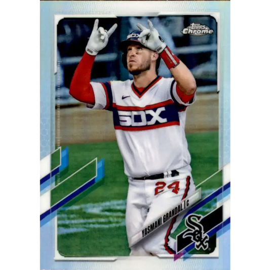 2021 Topps Chrome Refractor #204 Yasmani Grandal NM/MT Chicago White Sox Baseball Card - Baseball Card Single