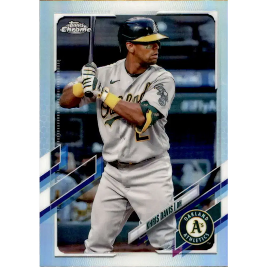 2021 Topps Chrome Refractor #216 Khris Davis NM/MT Oakland Athletics Baseball Card - Baseball Card Single