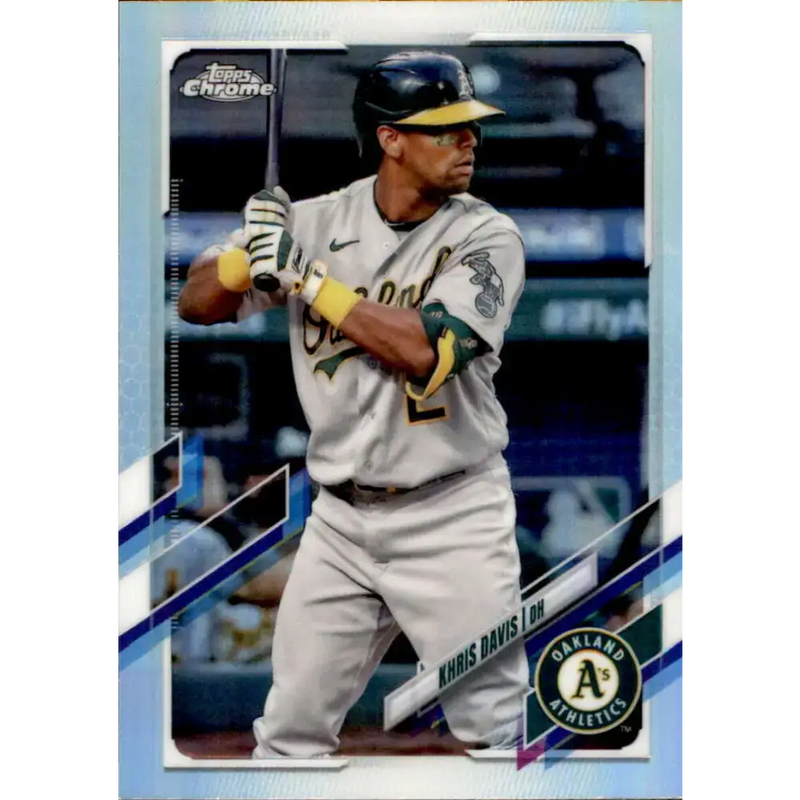 2021 Topps Chrome Refractor #216 Khris Davis NM/MT Oakland Athletics Baseball Card - Baseball Card Single