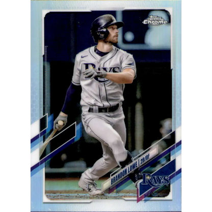 2021 Topps Chrome Refractor #218 Brandon Lowe NM-MT Tampa Bay Rays Baseball Card  Image 1