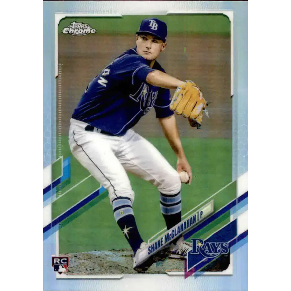 2021 Topps Chrome Refractor #23 Shane McClanahan NM/MT RC Rookie Tampa Bay Rays Baseball Card - Baseball Card Single