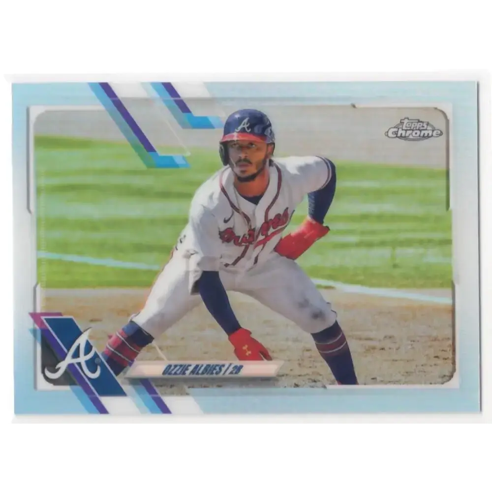 2021 Topps Chrome Refractor #24 Ozzie Albies NM/MT Atlanta Braves Baseball Card - Baseball Card Single