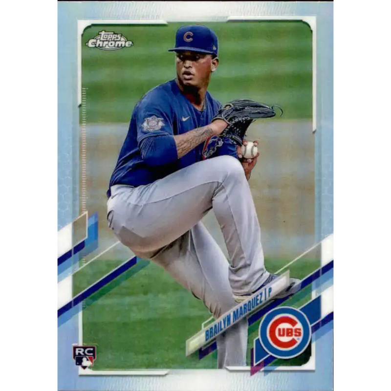 2021 Topps Chrome Refractor #26 Brailyn Marquez NM/MT RC Rookie Chicago Cubs Baseball Card - Baseball Card Single