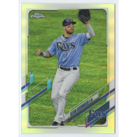 2021 Topps Chrome Refractor #38 Kevin Kiermaier NM-MT Tampa Bay Rays Baseball Card  Image 1