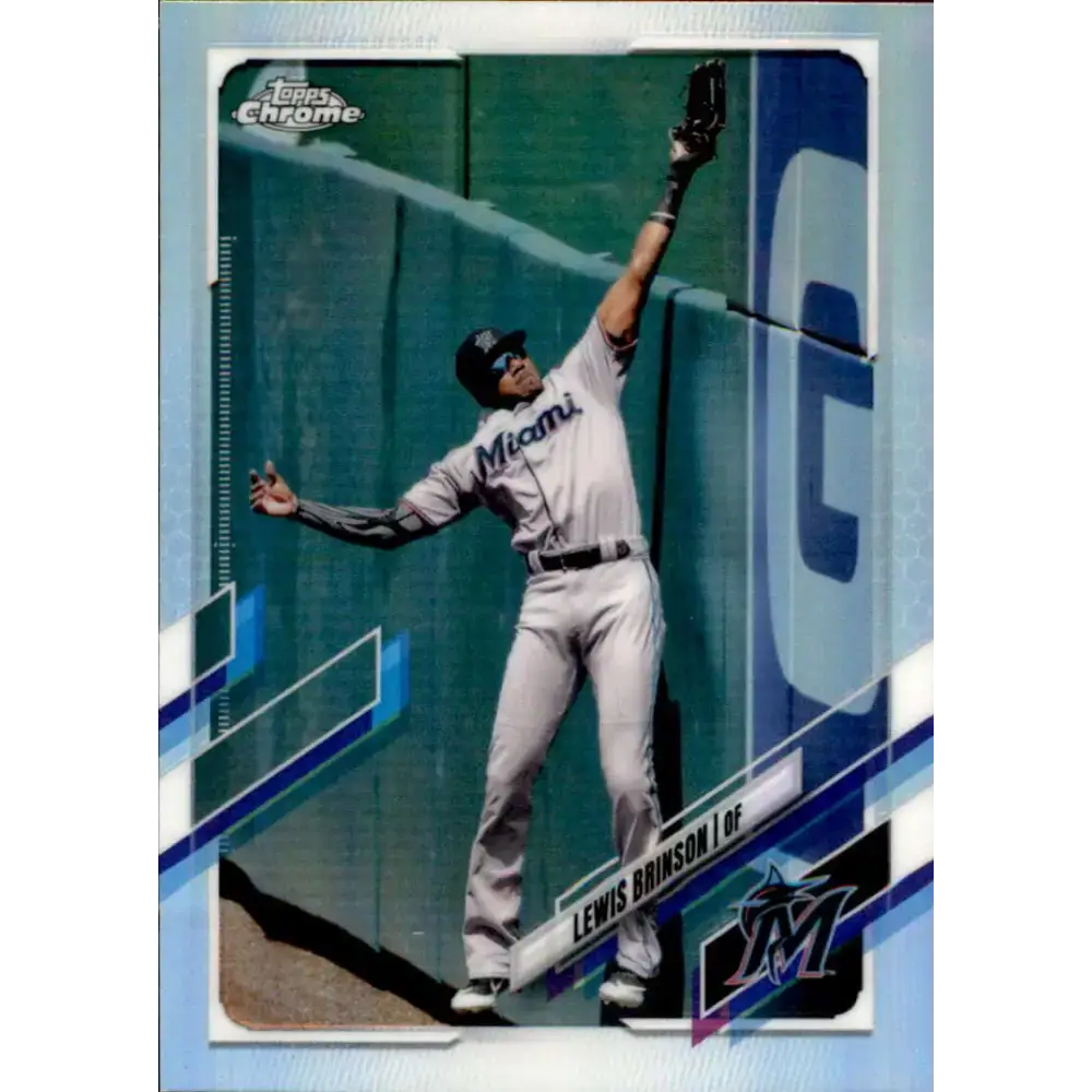 2021 Topps Chrome Refractor #42 Lewis Brinson NM/MT Miami Marlins Baseball Card - Baseball Card Single