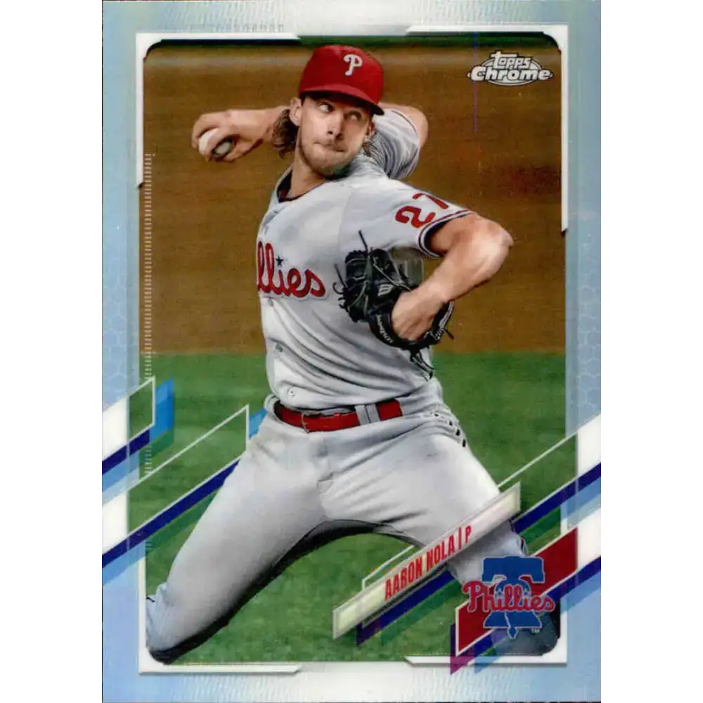 2021 Topps Chrome Refractor #46 Aaron Nola NM/MT Philadelphia Phillies Baseball Card - Baseball Card Single